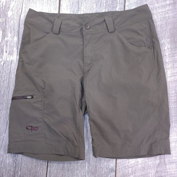 Outdoor Research Shorts Womens 4 Brown Equinox Cargo Performance Light Camp - Picture 1 of 9